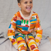 AMMEHOELA Artstripe Cotton Sweater Orange